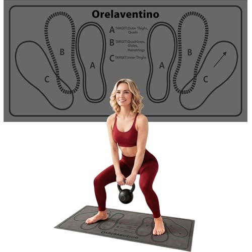 Squat Mat with Foot Position,Non-Slip Workout Mat for Squats & Leg Exercises, Improves Muscle Activation & Knee Support, Home Gym Fitness Mat,30 * 13.8"inch Squat Pad - color: Dark grey