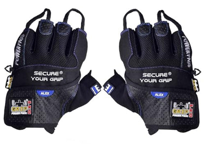 Gym Gloves Protect Your Hands & Improve Your Grip Weightlifting Grips - color: Blue, size: Large