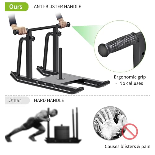 Kipika Weight Sled, Workout Sled, Fitness Strength Training Sled, Speed Training Sled for Athletic Exercise, Speed Improvement, Easily Through Obstacles, Suitable for 1" & 2" Weight Plate - color: D- Black