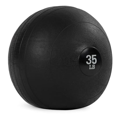 Titan Fitness Rubber Slam Ball, Dead Weight Ball Absorbs Impact, Minimal Bounce, Textured Surface for Strength and Conditioning, Cardio Workouts, Full Body Workout - style: 35 LB