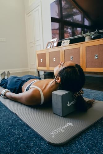 Wellrox Supportive Yoga Block Non-Slip EVA for Yoga, Pilates, Stretching, and Meditation (4"x6"x9") - color: Cool Gray