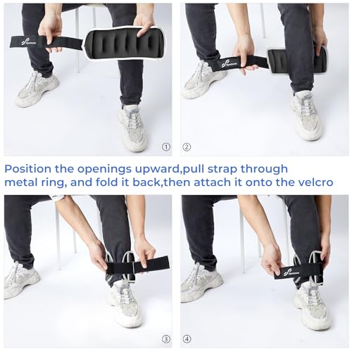 Sportneer Ankle Weights & Wrist Weights-0.5 1 2 3 4 5 Lbs Set of 2 for Men Women Kids Strength Training Arm and Leg Weights Set Comfortable and Soft Perfect for Dancing Running Walking Fitness Workout