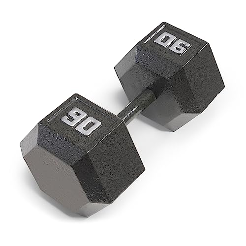Marcy Cast Iron Hex Dumbbells Collection - Available size from 3-lb to 100-lb, SOLD INDIVIDUALLY - style: 90lbs