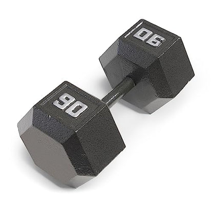 Marcy Cast Iron Hex Dumbbells Collection - Available size from 3-lb to 100-lb, SOLD INDIVIDUALLY - style: 90lbs