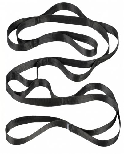 Stretching Strap with Loops for Physical Therapy,Yoga Strap for Stretching,Home Workout,Pilate & Flexibility Training,Non-Elastic Exercise Stretch Band for Hamstring,Leg Stretcher Belt,Flexibility Fascia - color: Black, size: Length: 75 inches, Width: 1 i