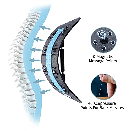 Back Stretcher, Spine Deck Back Pain Relief Products with Magnetic Acupressure Points, Adjustable Back Cracker, Spine Deck Lower Back Pain Relief for Sciatica, Herniated Disc, Scoliosis