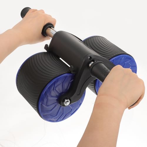 TEHAUX Abdominal Wheel Roller with Automatic Rebound, Fitness Equipment with Knee Pad for Home Use and Abdominal Training, Dual-wheel Exercise Wheel for Strength and Belly Muscle Workouts