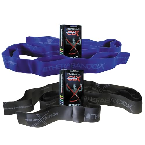 THERABAND CLX Resistance Band with Loops, Fitness Band for Home Exercise and Workouts
