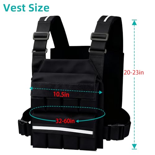SUNRISING Weight Vest for Men Women，Adjustable Weighted Vests Strength and Endurance Training Fitness Workouts Tactical Running（Excluding Lead Blocks）