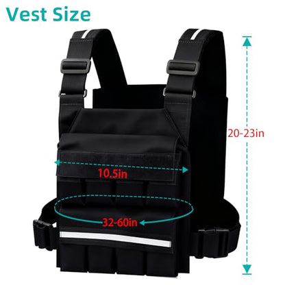 SUNRISING Weight Vest for Men Women，Adjustable Weighted Vests Strength and Endurance Training Fitness Workouts Tactical Running（Excluding Lead Blocks）