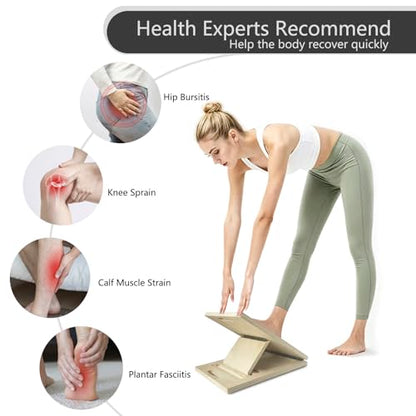 Wooden Slant Board for Calf Stretching, Adjustable Portable Wooden Incline Board for Yoga, Take Exercise, Stretch the Muscles, Exercise the Ankles