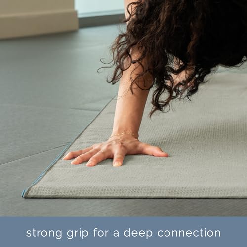 S&T INC. Yoga Mat Towel with Non-Slip Grip, Enhanced Silicone Grip, Soft and Absorbent for Gym, Pilates, and Hot Yoga Mat, 1 Pack, 24 inches x 72 inches, 340GSM, Grey - color: Grey