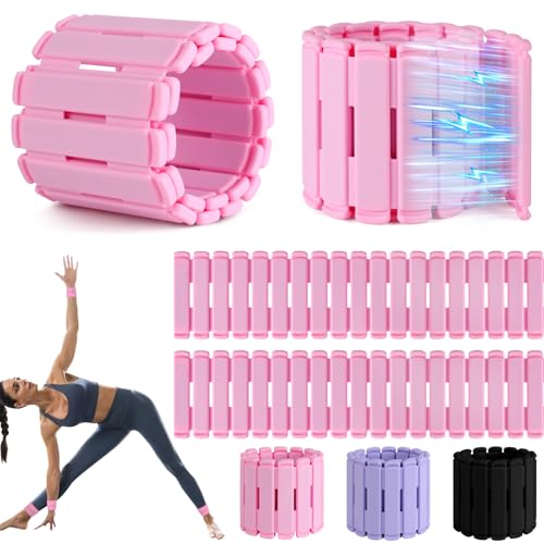 Wrist & Ankle Weights for Women Set of 2 (1LB Each), Adjustable Silicone Strap Design, Wearable Stackable Magnetic Ankle Weighted Bracelets, Perfect for Yoga, Pilates, Walking & Home Weighted Workouts