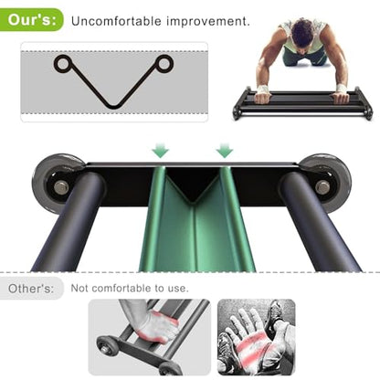 Glute Ham Glider, Multi-Functional Hamstring Roller with Smooth Wheels, V-Bar for Hamstring Curls, Ab Glider Workout & Core Strength Training