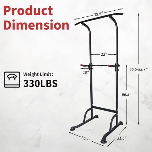 Adjustable Height Dip Bar Station, Heavy Duty Dip Station for Home Gym,Multi-function Dip Station Pull Up Bar Full Body Strength Training Workout Fitness Equipment for Tricep Dips - color: Pull Up Bar