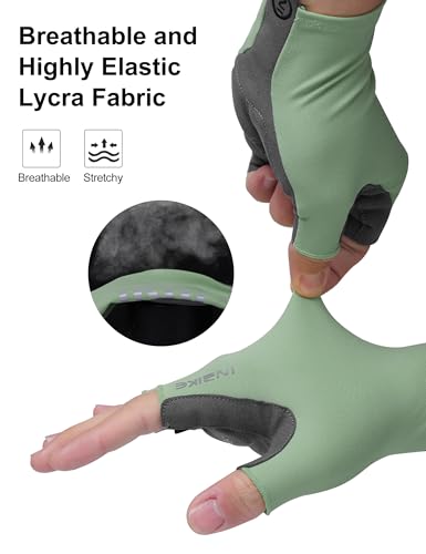 INBIKE Cycling Gloves for Men Women, Breathable Bike Gloves Lightweight Half Finger Biking Glove Mountain Road Bicycle - color: Green, size: XX-Large