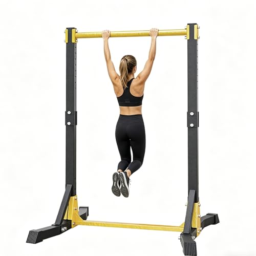 Power Tower Pull Up Bar and Dip Bar Station - Heavy-Duty Free Standing Multifunctional Equipment, 11 Adjustable Heights, 400 LBS Capacity for Calisthenics and Home Gym Black