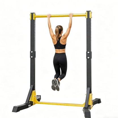 Power Tower Pull Up Bar and Dip Bar Station - Heavy-Duty Free Standing Multifunctional Equipment, 11 Adjustable Heights, 400 LBS Capacity for Calisthenics and Home Gym Black