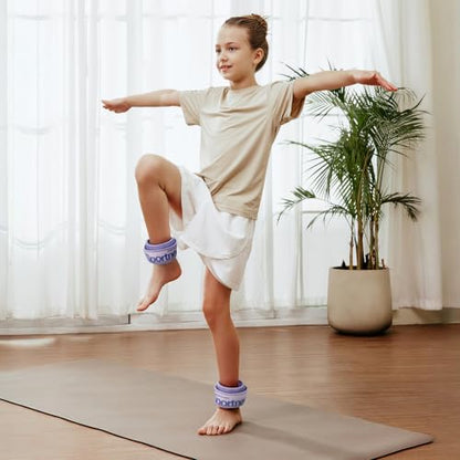 Sportneer Ankle Weights 0.5/1/2/3/5 LBS 1 Pair Wrist Leg Arm Weights - color: Purple, size: 1 lb x 2
