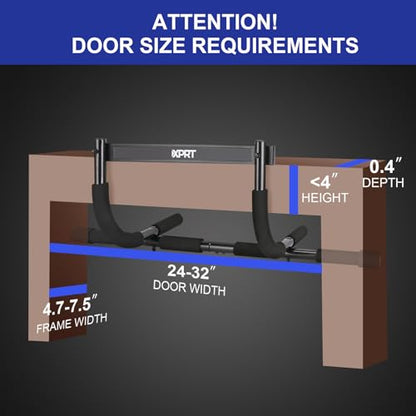 Doorway Pull Up Bar - Heavy Duty 300lb Capacity Multi-Grip Chin Up Bar for Home Gym, Upper Body Workout Equipment with Comfortable Foam Grips