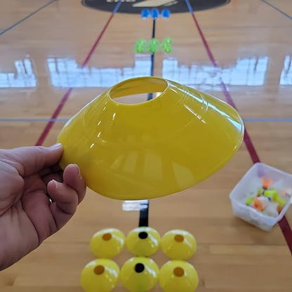 ANRANK 50 Pcs Disc Cones, Agility Soccer Cones with Carry Bag and Holder, Soccer Cones for Sports Training, Football, Soccer, Basketball, Coaching, Practice Equipment, 5 Color