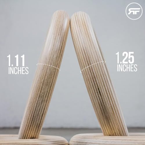 REP Fitness Wood Gymnastic Rings with Numbered Heavy Duty Adjustable Straps - Perfect for Cross-Training Workouts, Gymnastics and Conditioning - size: 1.25", style: 7.5' Straps