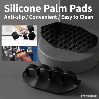 Anti-Slip Workout Grips, Charcoal Gray Gym Grips for Men Women, Anti-Slip Palm Protector Pads for Weight Lifting, Deadlift, Pull Up Bar, Strength Training