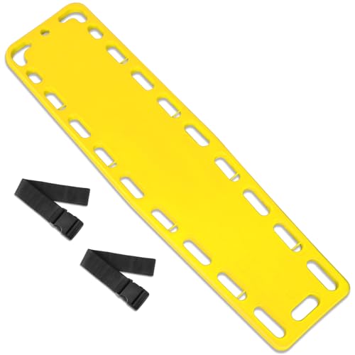 72.83 x 17.72 x 2.5 Inch Spine Board Stretcher with Backboard Straps, Backboard Immobilization Portable Spine Stretcher Plastics Lightweight Base Board (Yellow) - color: Yellow