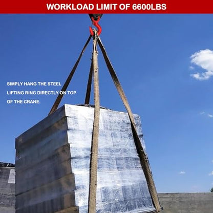 Lifting Slings Web Sling, 3.3 Ft Lifting Sling Straps Heavy Duty Single Leg Wire Rope, 6600lbs Polyester Lifting Sling with G80 Steel Hook - size: 3.3FT