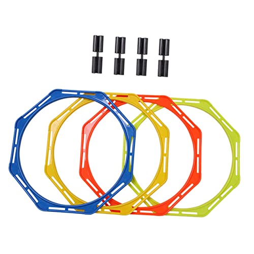 Agility Rings 4 Pack Pp Material Hexagon Training Rings for Soccer Hurdles Basketball