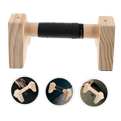 Totority 2pcs Wooden Parallettes Bars Non- Base for Push-ups and Exercise Handles for Strength Training and Calisthenics Compact Design for Home Fitness for Men and Women