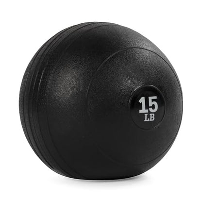 Titan Fitness Rubber Slam Ball, Dead Weight Ball Absorbs Impact, Minimal Bounce, Textured Surface for Strength and Conditioning, Cardio Workouts, Full Body Workout - style: 15 LB