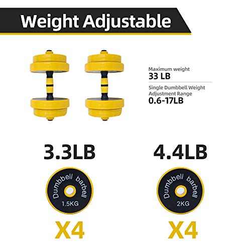 Nice C Weights, Dumbbell Set, Kettlebells, Adjustable Dumbbells, Barbell Weight Set, 20-40-50-70LB 3-in-1 set, Non-Slip, All-purpose - style: Barbell 33LB or 16 LB Dumbbell Pair