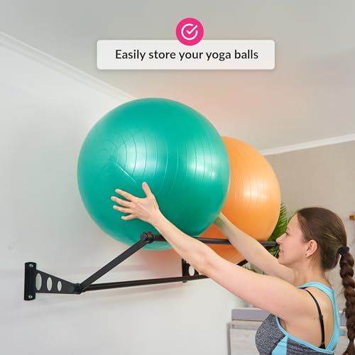 ODOXIA Exercise Ball Holder | Organize Your Space | Wall Mounted Rack | Yoga Ball Holder | Exercise Wall Mount | Fitness Therapy & Stability Rack | for Gyms, Studios, Home Gyms