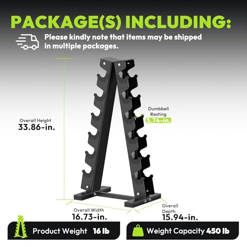HANDBODE A-Frame Dumbbell Rack Heavy Duty Weight Stand for Dumbbells, Space-Saving Metal Storage Organizer, Sturdy Dumbbell Holder for Home Gym - style: 1 X 6-Tier A-Frame