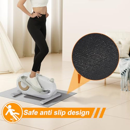 Double Non-Slip Workout Mat for Ellipse Leg Exerciser, Ellipse Machine Mat, Exercise Mat for Under Desk Ellipticals, Suitable for Electric Seated Foot Pedal Exerciser, 23.6" × 19.7"