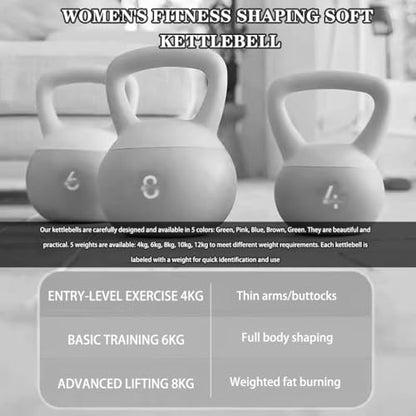 Kettlebell Weights Women's Fitness Shaping Soft Kettle Bells, Home Squat Training Dumbbell, Does Not Damage The Floor, Deadlift/Lift/Rowing(Brown-10kg) - color: Brown-10kg