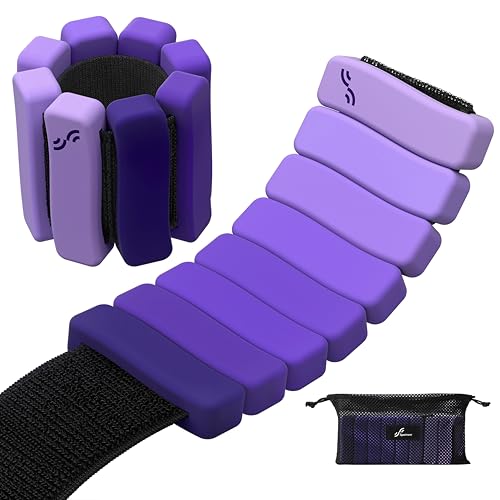Sportneer Wrist & Ankle Weights for Women & Men Set of 2 (1LB/2LB Each) - Soft Silicone Arm & Leg Weights for Pilates, Yoga, Walking, Barre, Home Workout, Water Aerobics