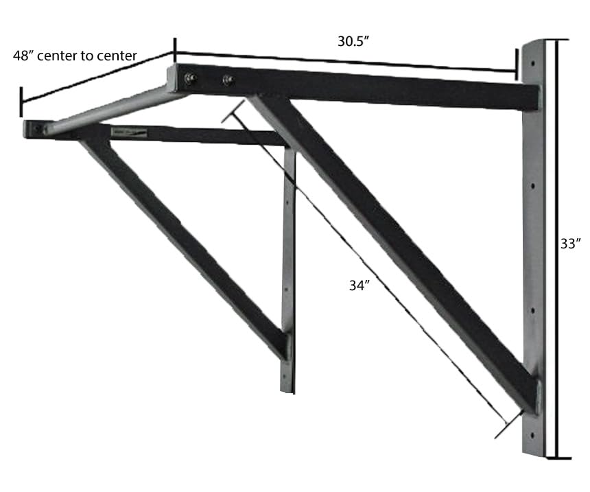 CFF Wall/Ceiling Mounted Pull Up Bar with 300-Pound Working Capacity; 750 lb. Static load