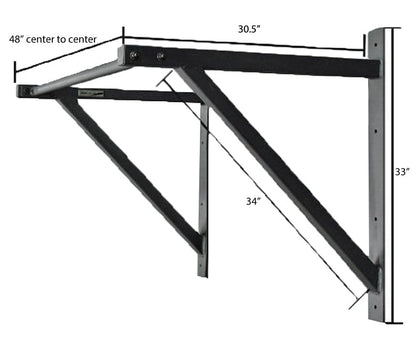 CFF Wall/Ceiling Mounted Pull Up Bar with 300-Pound Working Capacity; 750 lb. Static load