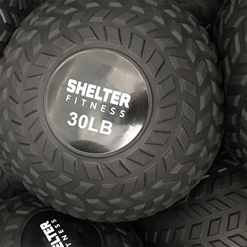 Black Rubber Treaded Slam Ball Equipment - size: 30 Pounds
