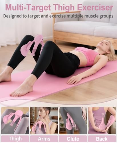 Pelvic Floor Exercise Devices Kegel Exerciser Muscle Trainer 15-70lbs Adjustable for Women/Men, Inner Thigh Exerciser Hip Abductor Machine with Resistance Band, Leg Workout