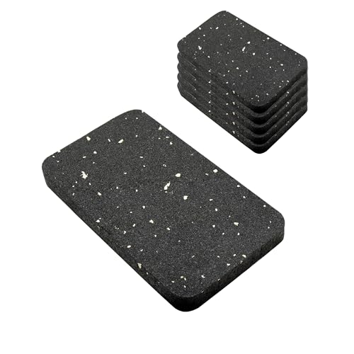 Thick Rubber Treadmill Mat Pads, for Noice Reduce, Anti Vibration, Floor Protection of Exercise Equipment, Stationery Bike, Rowing Machine and Home Gym Station ( 6 inch Length, 3 1/2 inch Width)