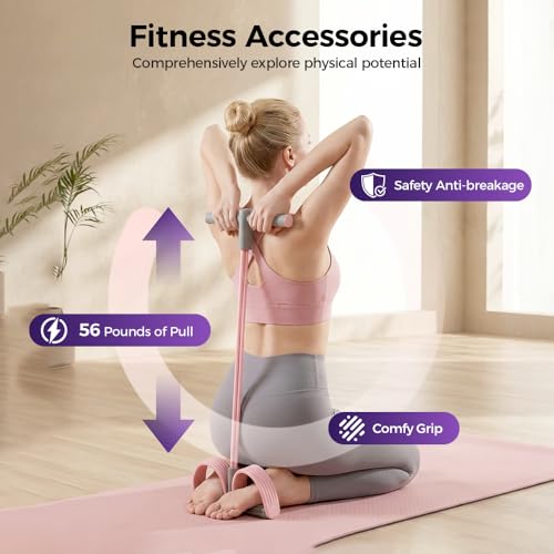 Pedal Resistance Bands with Handles, 2026 Upgrade Tube Resistance Bands with Handles, Elastic Yoga Resistance Band for Full Body Workout, Yoga, Stretching, Waist, Arm, Leg