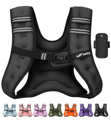 Weighted Vest Woman 5lb/8lb/10lb/12lb/15lb/20lb/25lb/30lb Weight Vest for Women Men, Rucking Vests with Reflective Stripe for Running Workout Walking Strength Training Weight Loss Fitness Weightlifting