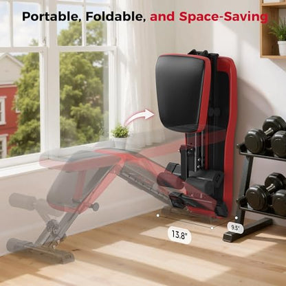 FLYBIRD Adjustable Weight Bench, Full Body Workout Bench for Home Garage Gym Strength Training, Incline Flat Decline for Sit Up Bench Press - color: C-FB299