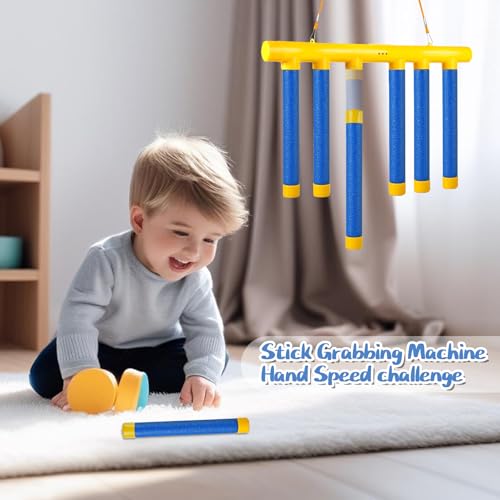 Reflex Drop Sticks Challenge Game - 3 Adjustable Speed Modes, Hand-Eye Coordination & Reaction Training Toy, Fun Catch Falling Sticks Game for Kids, Adults - style: Single-Player