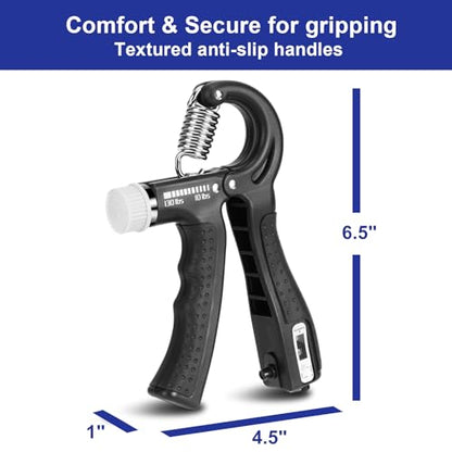 Hand Grip Strengthener [2 Pack] | Adjustable Resistance 10-130lb | Forearm Hand Exerciser for Athletes, Musicians, Rock Climbing & Rehabilitation | Premium Grip Strength Trainer