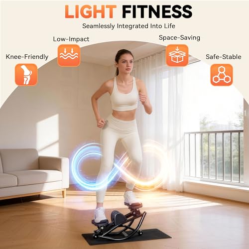 Rock Stepper - Steppers for Exercise at Home, Portable Stepper Side to Side with Digital Display & Resistance Bands, 330 LBS Capacity Full Body Workout Low-Impact Knee-Friendly 3D Stair Stepper - color: Black