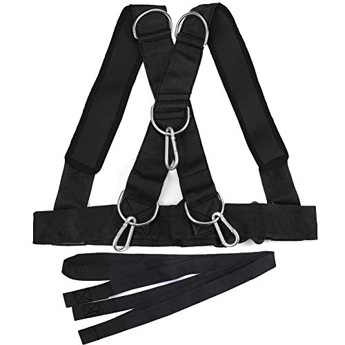 Youth Sled Vest Harness,Tire Pulling Harness Workout Training Sled Vests Sports Training Harness for Small Women and Children - color: Small for kids Black